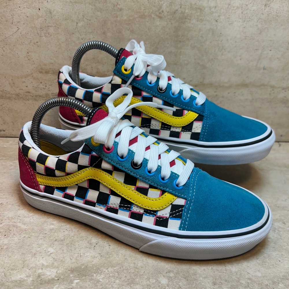 Vans Old Skool 3D Checkerboard Multi Color Suede Skate Shoes Womens 8 Mens 6.5 - Picture 2 of 7